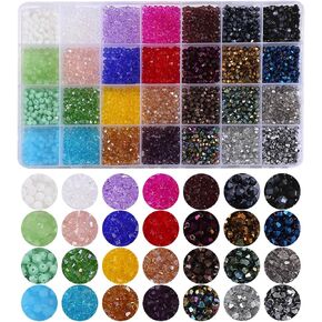 2800pcs Electroplated Tapered Crystal Jewelry Making Kit -Sparkly Beads for Bracelet Making Kit 28 Colors 4mm Crystal Glass Beads Bracelet Necklace Making Kit DIY Crafts, Gifts for Adults Women