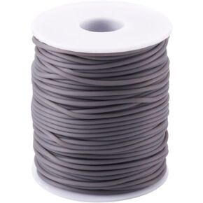 Pandahall 10 Rolls Tubuing Rubber Cord 2mm Rubber Knitting Barber Cords No Hole Tube Silicone Cords for Knitting Projects Craft Work (10 Colors)