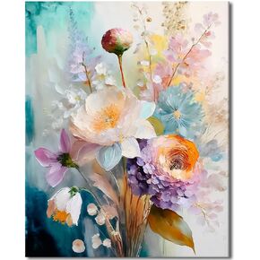 TFIAVSIN Paint by Number for Adult, Butterfly and Flower Garden Canvas Painting by Number Kits, Spring Floral and Insect Paint by Numbers for Adults Beginner, 16X20 Inch(Flameless)