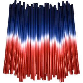 50 Count Plastic Patriotic Straws Disposable Fourth of July Red Blue and White Drinking Straw for Cups Holiday USA Independence Day Memorial Day July 4 & Picnic Dinnerware Party Supplies in Saudi Arabia