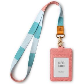 SENLLY ID Badge Holder Gift with Cute Neck Lanyard Strap, 2 Card Slots and 1 Clear ID Window, for Women and Men