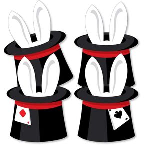 Big Dot of Happiness Ta-Da, Magic Show - Rabbit in a Magician’s Hat Decorations DIY Magical Birthday Party Essentials - Set of 20