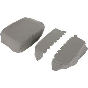 OCPTY Armrest Center Console Lid Skin Cover Leather for 2009-2015 for Honda for pilot (Gray)