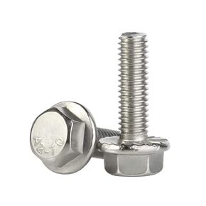 M6 x 25mm Flanged Hex Head Bolts Flange Hexagon Screws, Stainless Steel A2, DIN 6921, 25 PCS