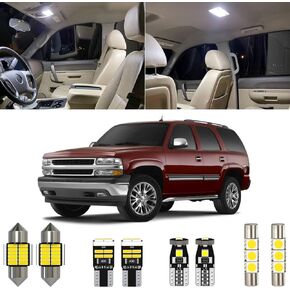 20 Piece 6000K White LED Interior Light Kit Package Replacement for Chevy Chevrolet Tahoe/Suburban, GMC Yukon 2000 2001 2002 2003 2004 2005 2006, with Placement Diagram and Install Tool