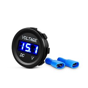 Nilight LED Digital Display Voltmeter Panel DC12V Waterproof Digital Round Panel VoltVolt Tester Gauge for Boat Marine Vehicle Motorcycle Truck ATV UTV, 2 Years Warranty