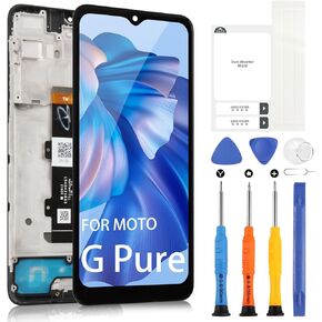 Screen Replacement for Motorola Moto G Pure XT2163 XT2163DL XT2163-4 LCD Display for Moto G Pure 6.5" Digitizer Touch Screen Assembly with Tools(Black with Frame)