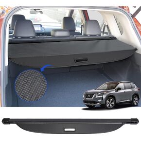 Cargo Cover for Nissan Rogue 2021 2022 2023 Retractable Rear Trunk Security Cover Shield Shade Accessories No Drilling Required (Not for Rogue Select & Sport)