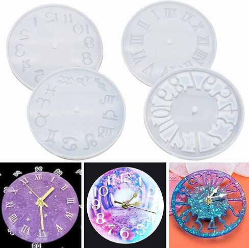Clock Resin Mold - Clock Silicone Resin Mold Clock Molds Silicone Mold Handmade for Resin Casting Epoxy Resin DIY Jewelry Making (12 Constellations) in Saudi Arabia