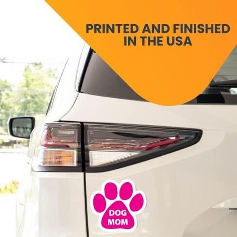 Magnet Me Up: ملصق مغناطيسي مطبوع عليه Dog Mom Pink - 5 بوصات - مغناطيس سيارات عالي التحمل - أظهر حبك للكلاب - مثالي للسيارات والشاحنات وسيارات الدفع الرباعي - مثالي لعشاق الحيوانات الأليفة in Kuwait
