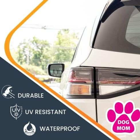 Magnet Me Up: ملصق مغناطيسي مطبوع عليه Dog Mom Pink - 5 بوصات - مغناطيس سيارات عالي التحمل - أظهر حبك للكلاب - مثالي للسيارات والشاحنات وسيارات الدفع الرباعي - مثالي لعشاق الحيوانات الأليفة in Kuwait