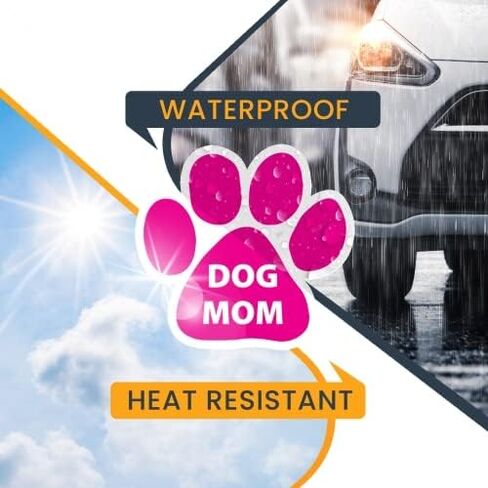 Magnet Me Up: ملصق مغناطيسي مطبوع عليه Dog Mom Pink - 5 بوصات - مغناطيس سيارات عالي التحمل - أظهر حبك للكلاب - مثالي للسيارات والشاحنات وسيارات الدفع الرباعي - مثالي لعشاق الحيوانات الأليفة in Kuwait