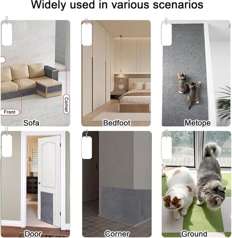 Cat Scratching Mat 11.8"x11.8" 2Pcs Cat Carpet Self-Adhesive Replacement Cat Wall Furniture Cat Scratch Furniture Protector Cat Couch Protector Cat Scratch Carpet (Grey) in Saudi Arabia