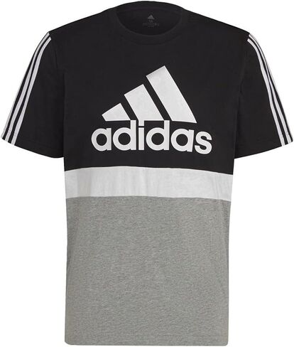 تي شيرت adidas Essentials Colorblock - رجالي كاجوال M أسود-أبيض in Saudi Arabia
