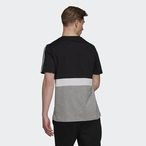 تي شيرت adidas Essentials Colorblock - رجالي كاجوال M أسود-أبيض in Saudi Arabia