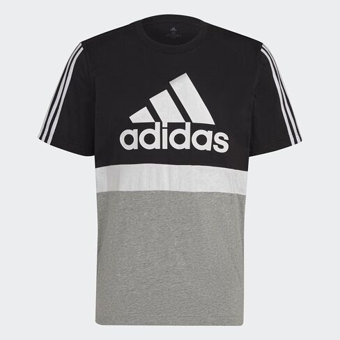 تي شيرت adidas Essentials Colorblock - رجالي كاجوال M أسود-أبيض in Saudi Arabia