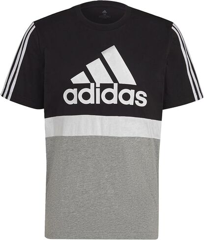 تي شيرت adidas Essentials Colorblock - رجالي كاجوال M أسود-أبيض in Saudi Arabia