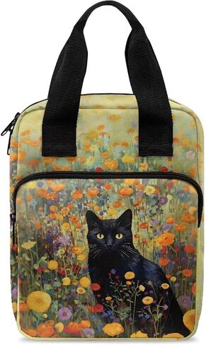 Black Cat Vintage Floral Pattern Bible Cover Bible Case Tote Bible Bag with Bookmark Bible Case for Women Men Bible Carrying Case Bible Tote Bag in Saudi Arabia