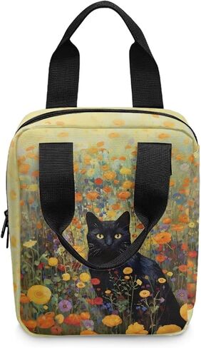Black Cat Vintage Floral Pattern Bible Cover Bible Case Tote Bible Bag with Bookmark Bible Case for Women Men Bible Carrying Case Bible Tote Bag in Saudi Arabia