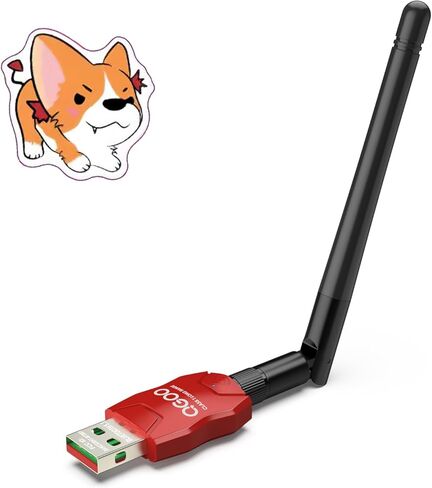 Class 1 Long Range Bluetooth Adapter for PC, QGOO USB Bluetooth Adapter for PC 5.3+EDR, Bluetooth Dongle Bluetooth Receiver Support Windows10/8.1/8/7（red-006） in Saudi Arabia