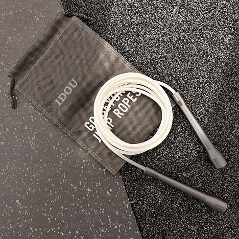 | White PVC Jump Ropes for Fitness 5MM | w/Unbreakable ABS Handles/Indoor/Outdoor Adjustable Speed Jump Rope | Skipping Rope for Men & Women & Boxing Jump Rope in Saudi Arabia