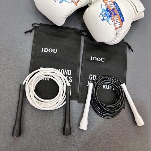 | White PVC Jump Ropes for Fitness 5MM | w/Unbreakable ABS Handles/Indoor/Outdoor Adjustable Speed Jump Rope | Skipping Rope for Men & Women & Boxing Jump Rope in Saudi Arabia
