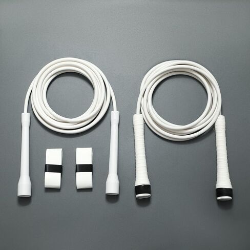 | White PVC Jump Ropes for Fitness 5MM | w/Unbreakable ABS Handles/Indoor/Outdoor Adjustable Speed Jump Rope | Skipping Rope for Men & Women & Boxing Jump Rope in Saudi Arabia