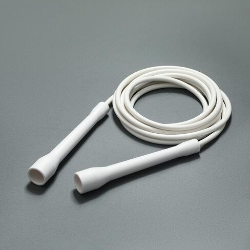 | White PVC Jump Ropes for Fitness 5MM | w/Unbreakable ABS Handles/Indoor/Outdoor Adjustable Speed Jump Rope | Skipping Rope for Men & Women & Boxing Jump Rope in Saudi Arabia