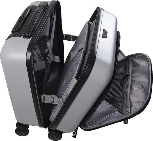 Mio Calcare Italy Hardside Spinner 14 Inch Companion Bag, Charcoal, One Size in Kuwait