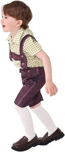FYMNSI Kids Boys Oktoberfest Costume German Bavarian Lederhosen Shorts Halloween Cosplay Dress Up Beer Festival Outfit in Saudi Arabia