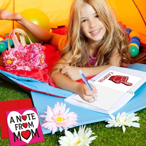 Pack of 12 Camp Greeting Card Summer Camping Cards with 12 Pcs Red Envelopes for Summer Party Office Classroom Students Family, 12 Styles in Saudi Arabia