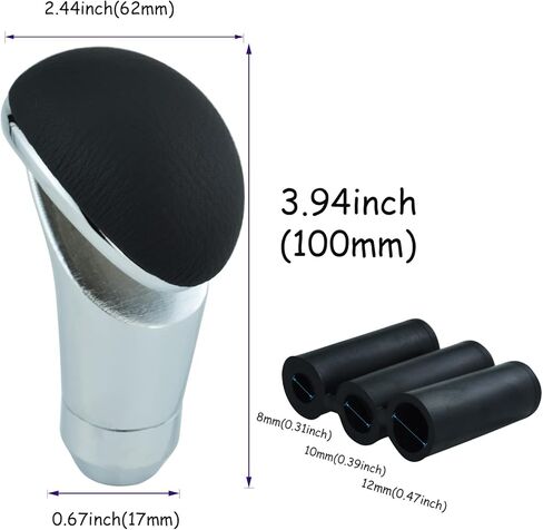 مقبض ناقل الحركة الجلدي، مقبض ناقل الحركة، رأس ناقل الضوء لمعظم مركبات السيارات اليدوية (أسود) in Kuwait