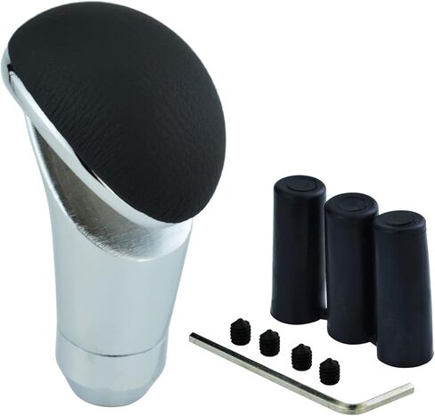 مقبض ناقل الحركة الجلدي، مقبض ناقل الحركة، رأس ناقل الضوء لمعظم مركبات السيارات اليدوية (أسود) in Kuwait