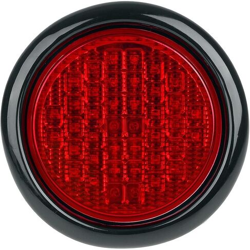 Partsam 2 قطعة 4 بوصة مستديرة فائقة السطوع 40 صمام ثنائي LED إيقاف الذيل بدوره الفرامل أضواء مختومة تجميع مطاطي أحمر للشاحنات والمقطورات وقارب RV مقاوم للماء in Saudi Arabia