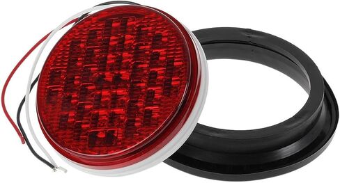 Partsam 2 قطعة 4 بوصة مستديرة فائقة السطوع 40 صمام ثنائي LED إيقاف الذيل بدوره الفرامل أضواء مختومة تجميع مطاطي أحمر للشاحنات والمقطورات وقارب RV مقاوم للماء in Saudi Arabia