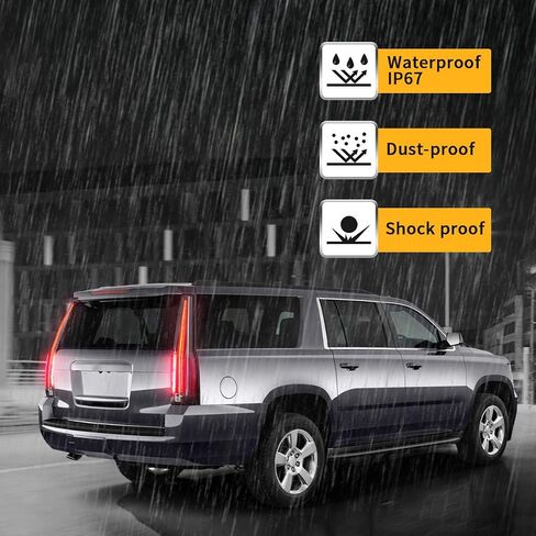 VLAND Led Tail Lights Compatible with Chevrolet Tahoe Suburban GMC Yukon 2007-2014, w/Dynamic Animation w/Yellow Turn Signal, 5 Pins with 5 Holes, Red Clear in Saudi Arabia