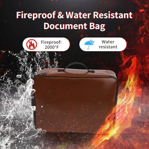Fireproof Document Bag with Lock, Important Document Organizer,Home Office Travel Safe Bag,Multi-Layer Portable Filing Storage for Waterproof File Passport,Certificates,Legal Documents,Black in Kuwait