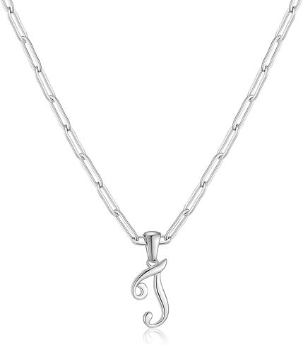 RWQIAN Women Personalized Large Letter Necklaces 18K Gold Plated Stainless Steel Initial Necklace Paperclip Chain Letter Pendant necklaces for Women Girls Jewelry Gifts in Saudi Arabia