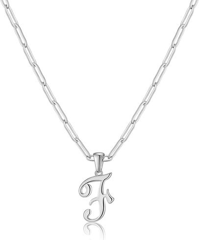 RWQIAN Women Personalized Large Letter Necklaces 18K Gold Plated Stainless Steel Initial Necklace Paperclip Chain Letter Pendant necklaces for Women Girls Jewelry Gifts in Saudi Arabia