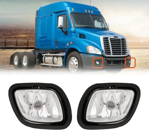 مصابيح الضباب لـ Freightliner Cascadia، زوج تجميع مصابيح الضباب الأمامية لشاحنات 2008-2017 Freightliner Cascadia شبه، جانب السائق والراكب in Kuwait