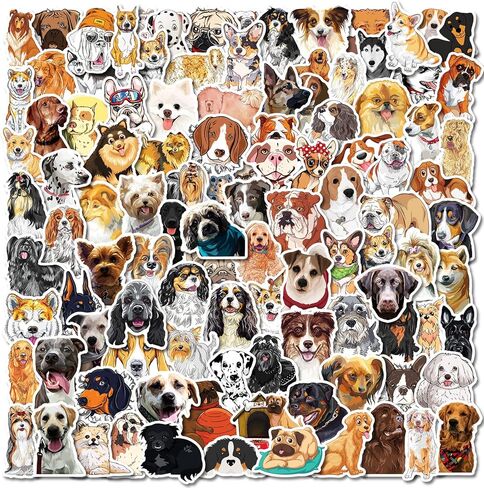 300 قطعة من ملصقات الكلاب، ملصقات لطيفة للكلاب والمراهقين والأطفال والمراهقين والبالغين، ملصقات مقاومة للماء من الفينيل لسلالات الكلاب هدية لمحبي الكلاب، ديكور لحفلات أعياد الميلاد in Kuwait