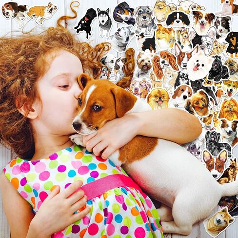 300 قطعة من ملصقات الكلاب، ملصقات لطيفة للكلاب والمراهقين والأطفال والمراهقين والبالغين، ملصقات مقاومة للماء من الفينيل لسلالات الكلاب هدية لمحبي الكلاب، ديكور لحفلات أعياد الميلاد in Kuwait