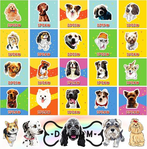 300 قطعة من ملصقات الكلاب، ملصقات لطيفة للكلاب والمراهقين والأطفال والمراهقين والبالغين، ملصقات مقاومة للماء من الفينيل لسلالات الكلاب هدية لمحبي الكلاب، ديكور لحفلات أعياد الميلاد in Kuwait