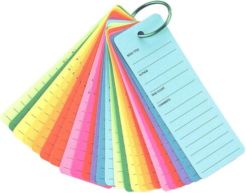 Hygloss Products Bookmarks - Book Buddies - Reading Log - 10-12 Assorted Vibrant Colors - Cardstock with 1 Colored Bookring - 2 x 6 Inches - Value Pack - 25 Qty in Saudi Arabia