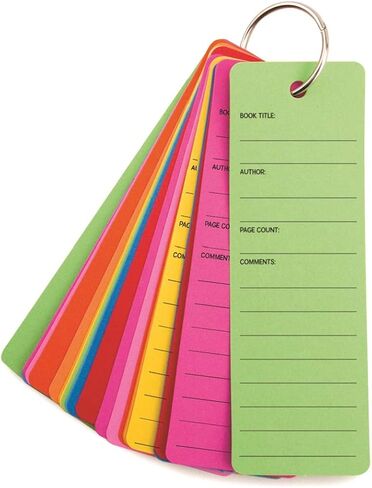 Hygloss Products Bookmarks - Book Buddies - Reading Log - 10-12 Assorted Vibrant Colors - Cardstock with 1 Colored Bookring - 2 x 6 Inches - Value Pack - 25 Qty in Saudi Arabia