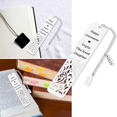 Bookmark, Stainless Steel Bookmark, Retirement Gifts for Woman Men 2024 Retirement Bookmark Gift, Appreciation Gifts for Coworkers, Teacher Nurse Colleague Appreciation Gifts for Retired. in Saudi Arabia