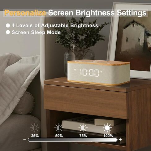 Digital Alarm Clock Bluetooth Speaker, Wireless Charging Alarm Clock Bedroom, Digital Dual Alarm Clock Bedroom USB Charging Port Snooze Sleep Timer 12 24H Dimmer Easy to Set Heavy Sleepers Blue in Saudi Arabia
