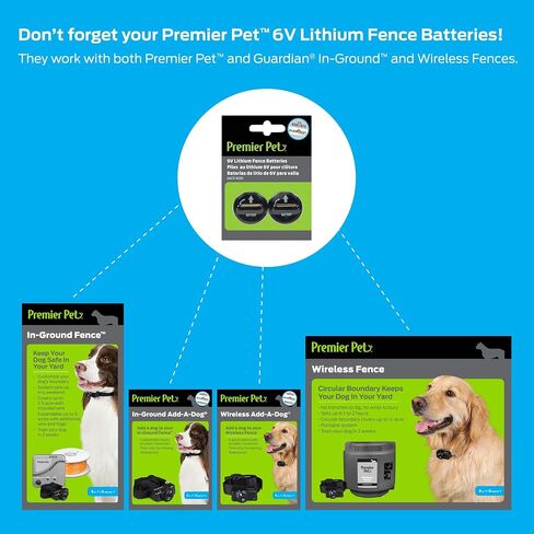 Lithium Batteries for Dog Collars and Fences - 6V, 2-Pack, Long-Lasting, Compatible with Premier Pet Brand Battery-Operated Collars in Saudi Arabia