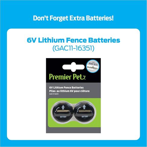 Lithium Batteries for Dog Collars and Fences - 6V, 2-Pack, Long-Lasting, Compatible with Premier Pet Brand Battery-Operated Collars in Saudi Arabia