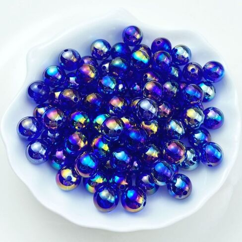 1800 PCS 4mm Acrylic Round Beads Clear AB Colors Bubble Spacer Beads Loose Craft Beads for DIY Jewelry Making Bracelet Necklace Earring Ornament Wind Chimes Key Chains(Light Purple AB) in Kuwait